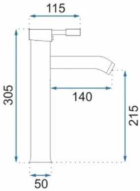 Umývadlová batéria MAXMAX Rea GRAF - vysoká - čierna