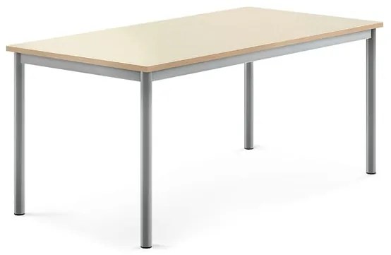 Stôl BORÅS, 1400x700x600 mm, laminát - breza, strieborná