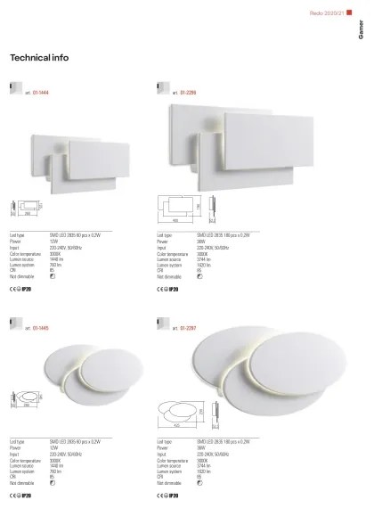 Redo 01-2297 - LED Nástenné svietidlo GAMER LED/36W/230V biela