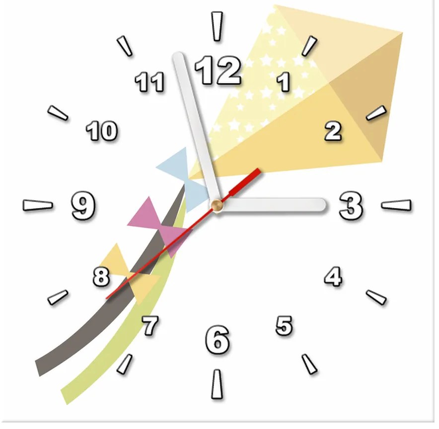 Gario Obraz s hodinami Šarkan Rozmery: 40 x 40 cm