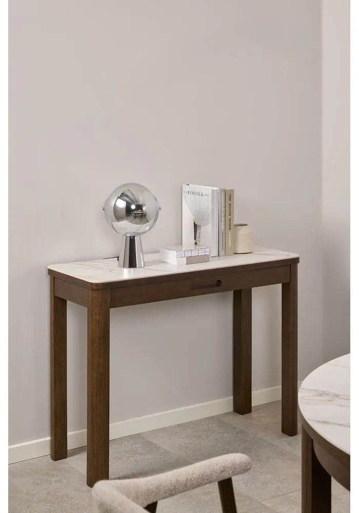 Béžový/tmavohnedý konzolový stolík s keramickou doskou 40x100 cm Southampton – Actona