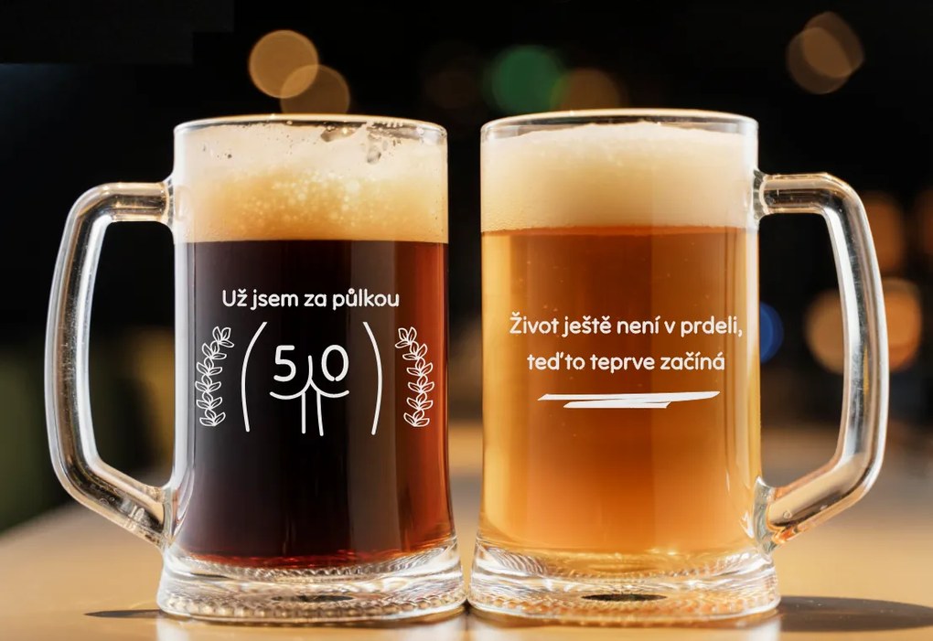 Dekorant Pivné pollitre k narodeninám UŽ SOM ZA POĽKOU 2KS