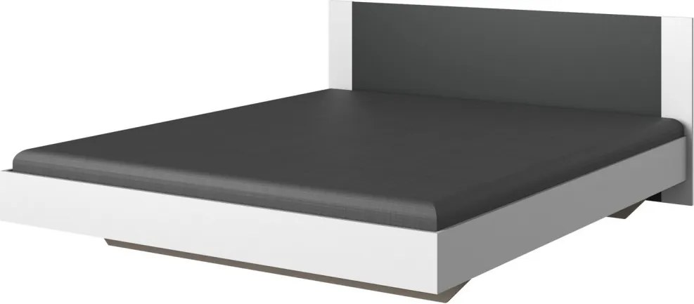 Posteľ s nočnými stolíkmi Nora 160x200 cm, biela/grafitová
