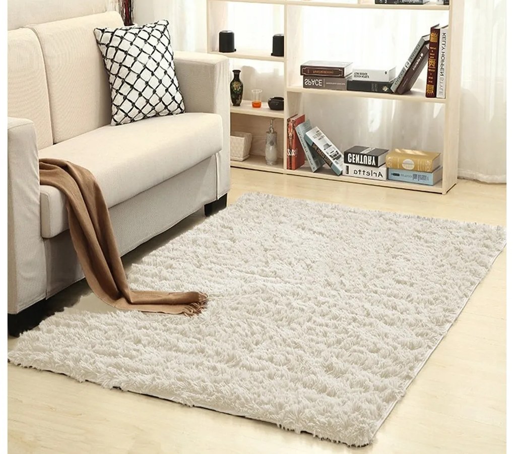 TZ Béžový obdĺžnikový shaggy koberec Lana Rozmer: 60x120