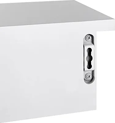 Plávajúca nástenná polica s 3 zásuvkami, 80 x 15 x 10 cm, biela