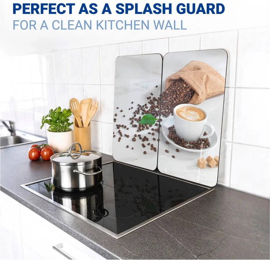 Kryty na sporák z tvrdeného skla v súprave 2 ks 52x30 cm Café Aromatica – Maximex