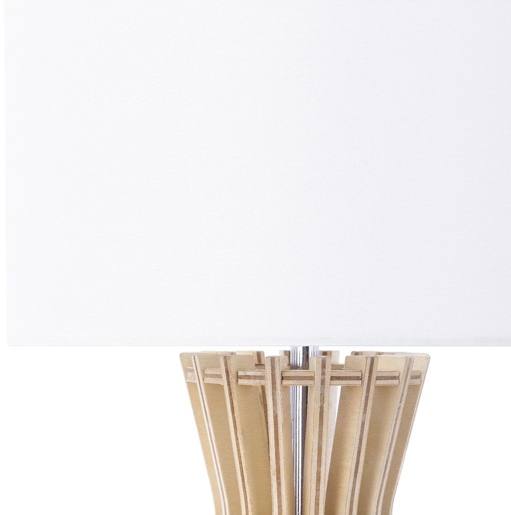 Drevená stolná lampa biela CARRION Beliani
