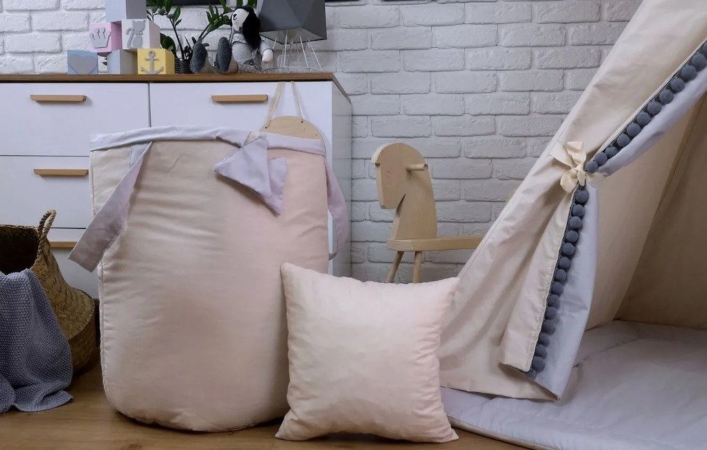 Detský kôš na hračky SOFT - BÉŽOVÝ