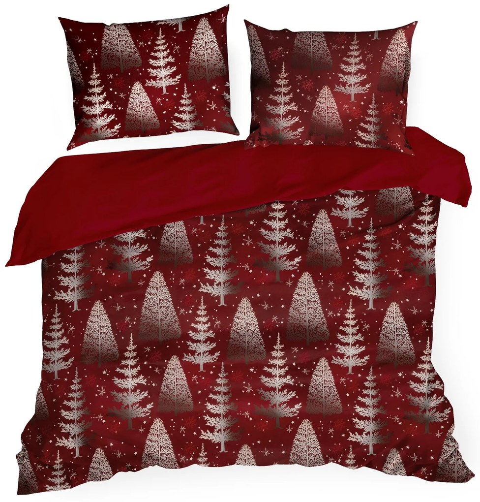 VIANOČNÉ OBLIEČKY Z MIKROVLÁKNA RUBIN 200X220 CM, 2 KS 70X80 CM VZOROVANÉ