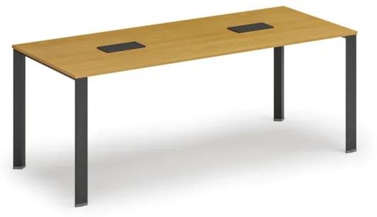 Stôl INFINITY 2000 x 900 x 750, buk + 2x stolná zásuvka TYP IV, čierna