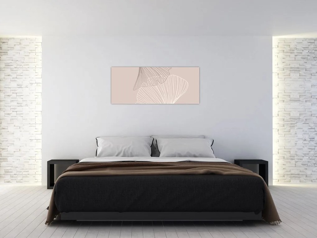 Obraz - Béžové listy N⁰2 (120x50 cm)