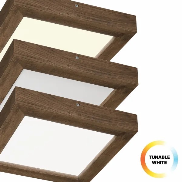 Brilagi-LED Stmievateľné svietidlo WOODY FRAME LED/24W/230V dub 30x30 cm IP44 + DO