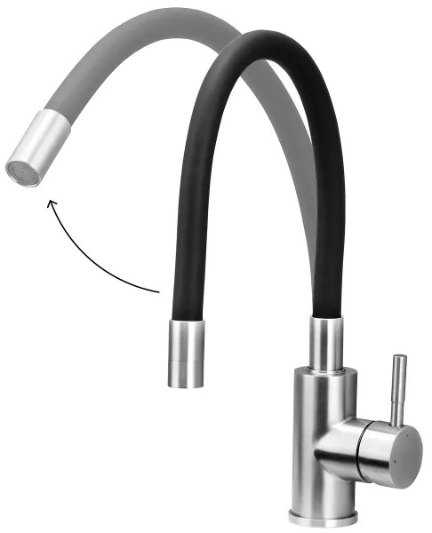 Concept BDC7138 - Drezová batéria s flexibilným ramienkom lesklý chróm/čierna