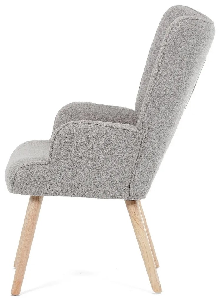Kreslo s ušami Bouclé GREY2, sivá