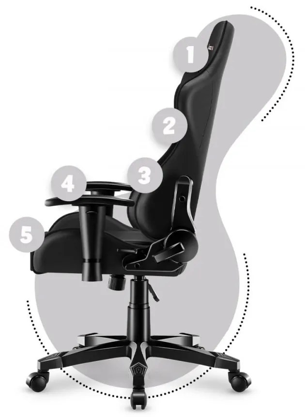 Ergonomické čierne herné kreslo pre teenegerov