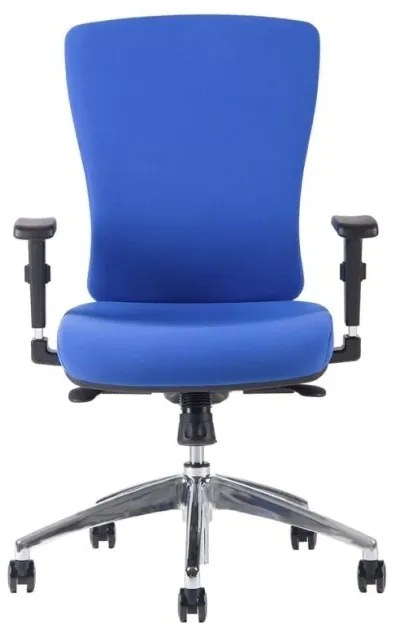 Kancelárska ergonomická stolička HALIA — látka, čierna / modrá