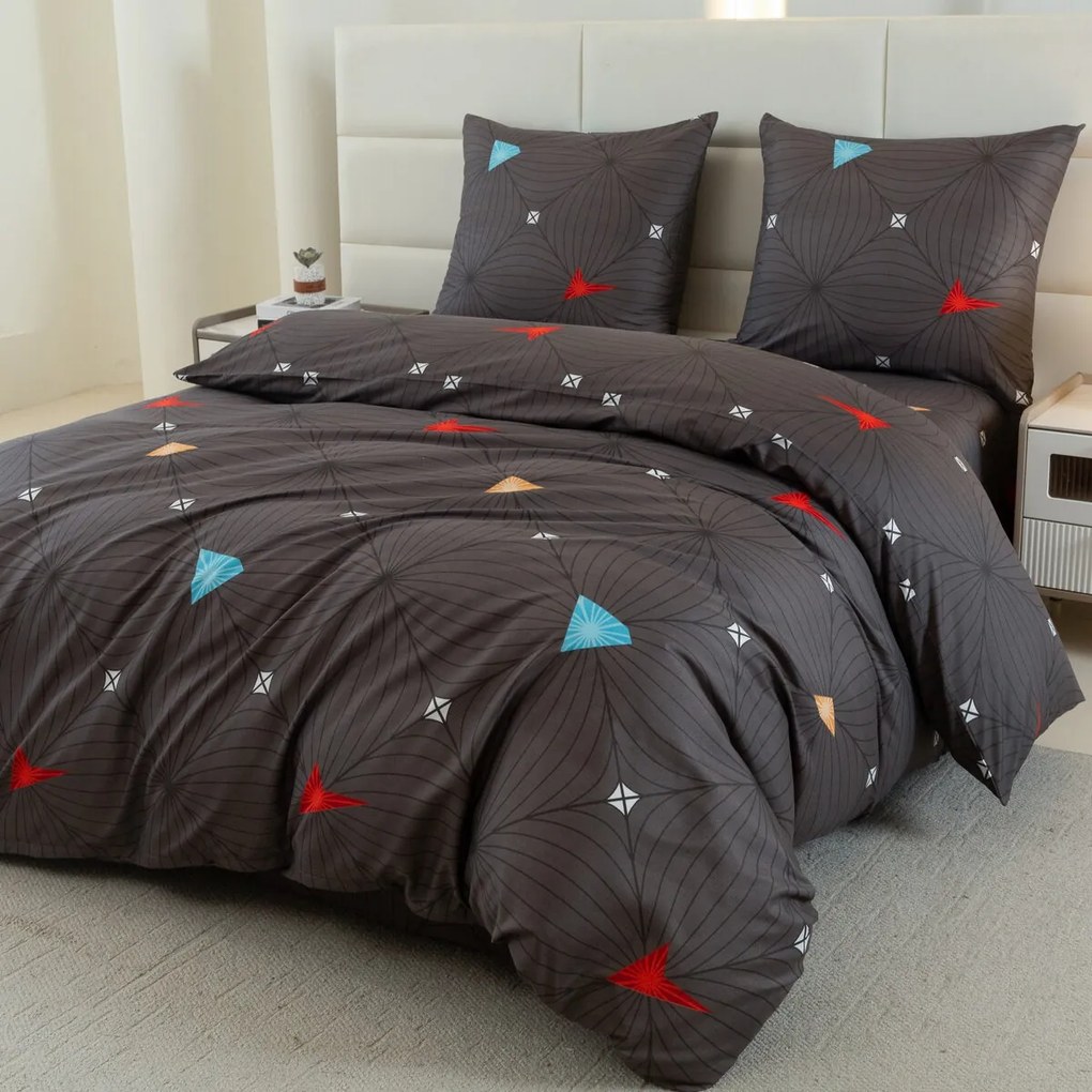 Obliečky z mikrovlákna ORBITA tmavo sivé Rozmer obliečky: 2 ks 70 x 80 cm | 160 x 200 cm