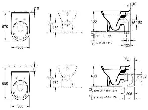 Villeroy & Boch 56571001 - Podlahové WC O.NOVO keramika/biela