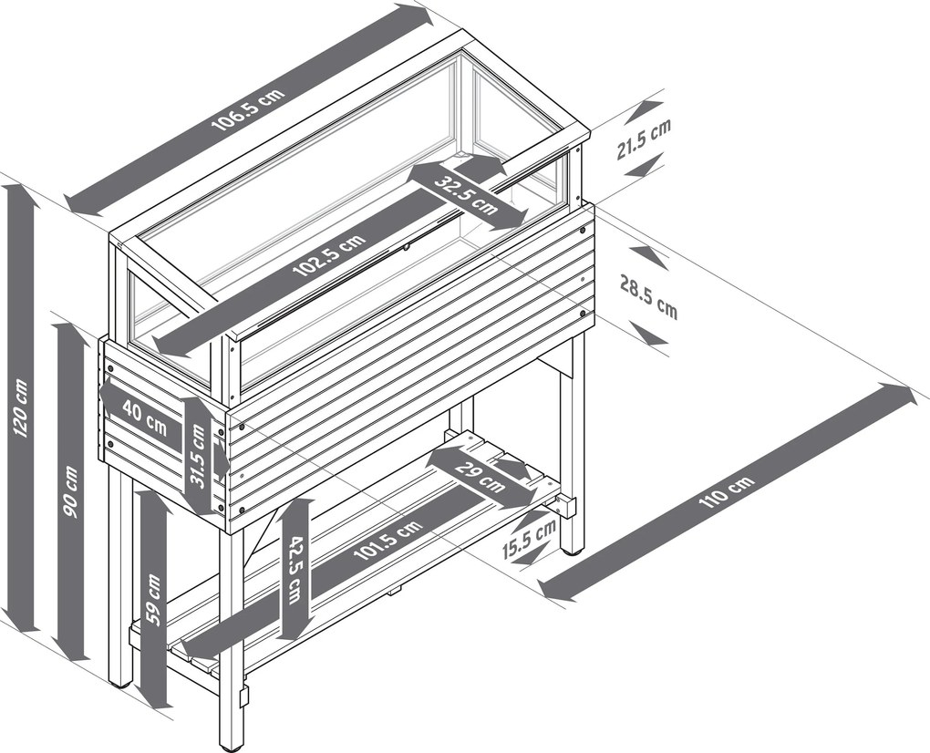 Vyvýšený záhon s nadstavcom na parenisko