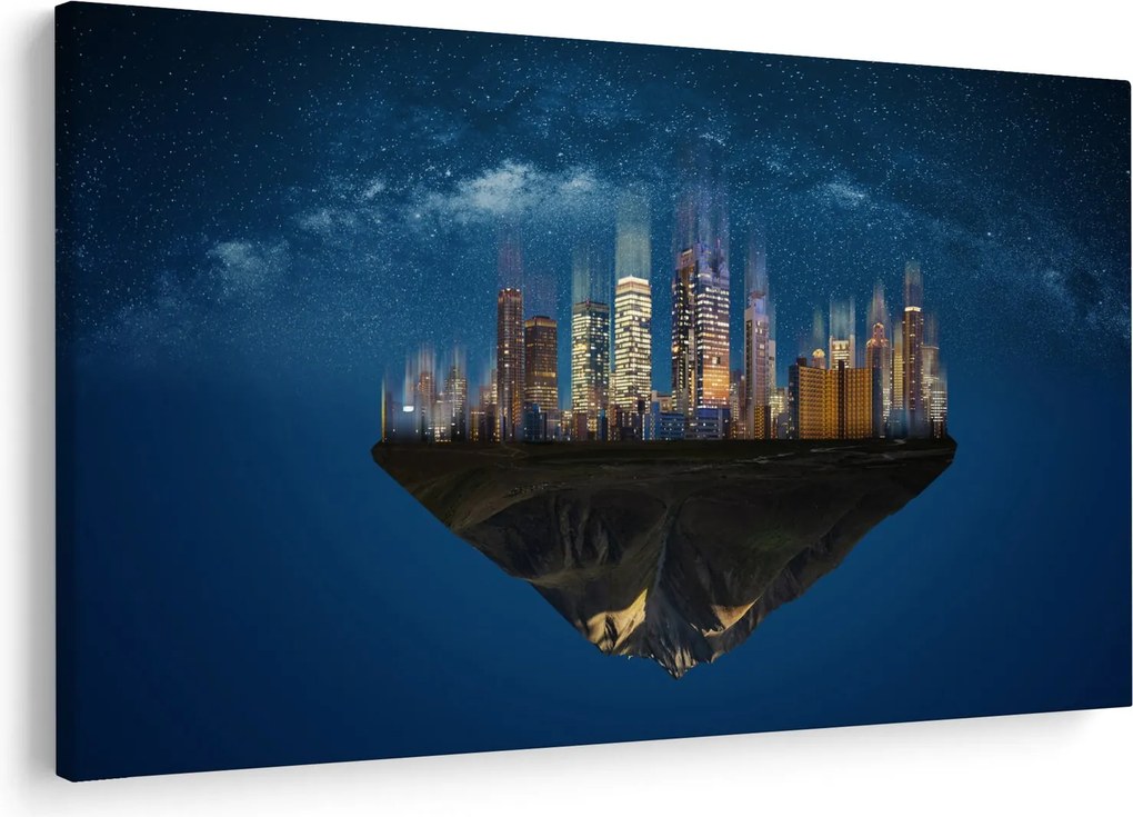 Obraz - Veľkomesto plávajúce priestorom (90x60 cm)