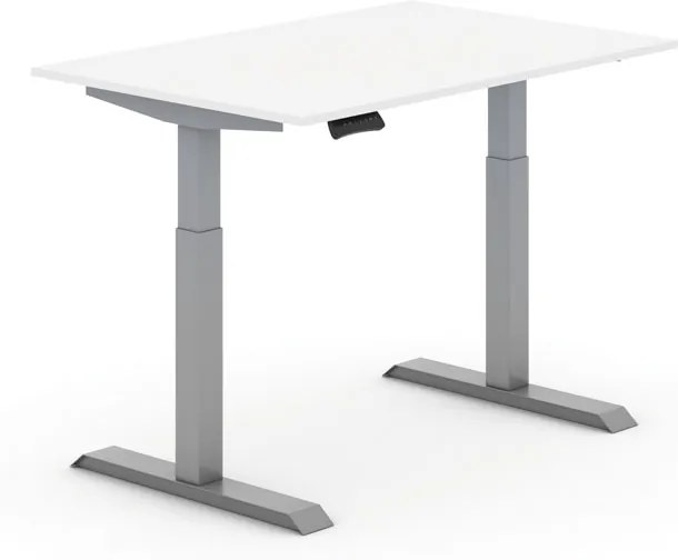 Výškovo nastaviteľný stôl, elektrický, 1200 x 800 mm, biela