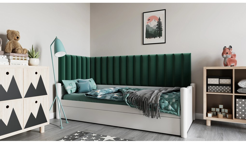 Set 20 čalúnených panelov Quadra 210x90x60 cm (zelená). Akcia -19%. Vlastná spoľahlivá doprava až k Vám domov. 1052007
