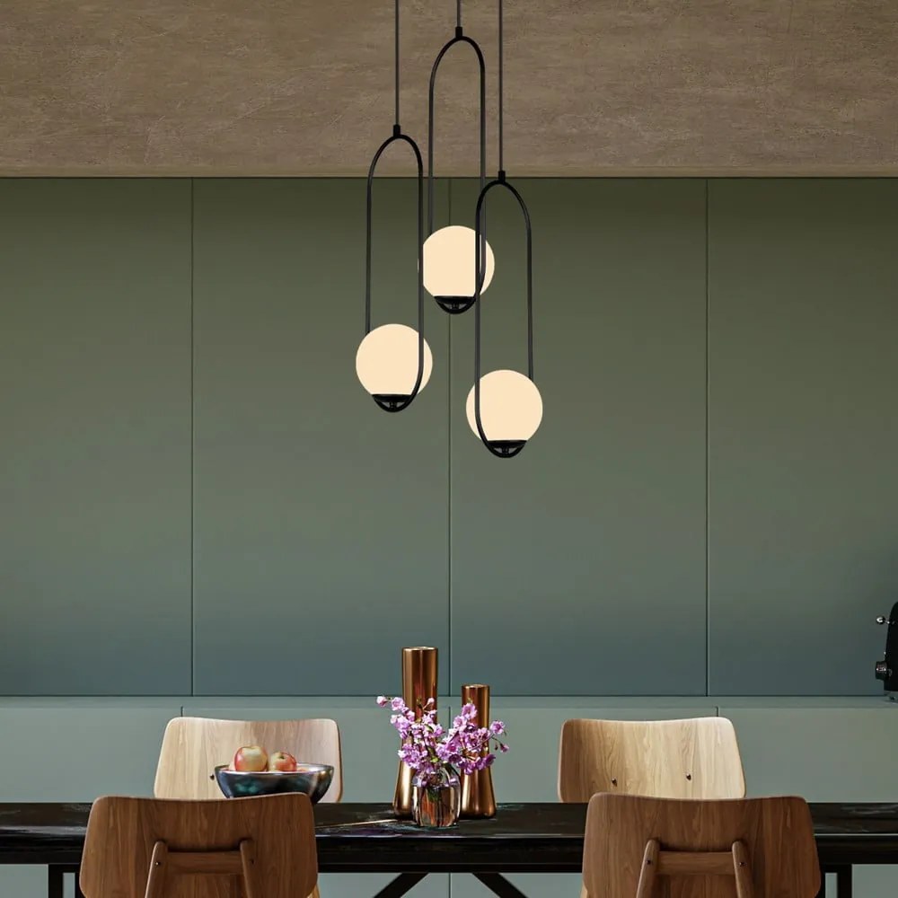 Čierne závesné svietidlo Squid Lighting Arch, výška 146 cm