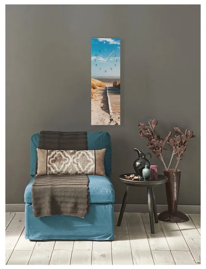 Nástenné hodiny Styler Glassclock Sunny, 20 × 60 cm