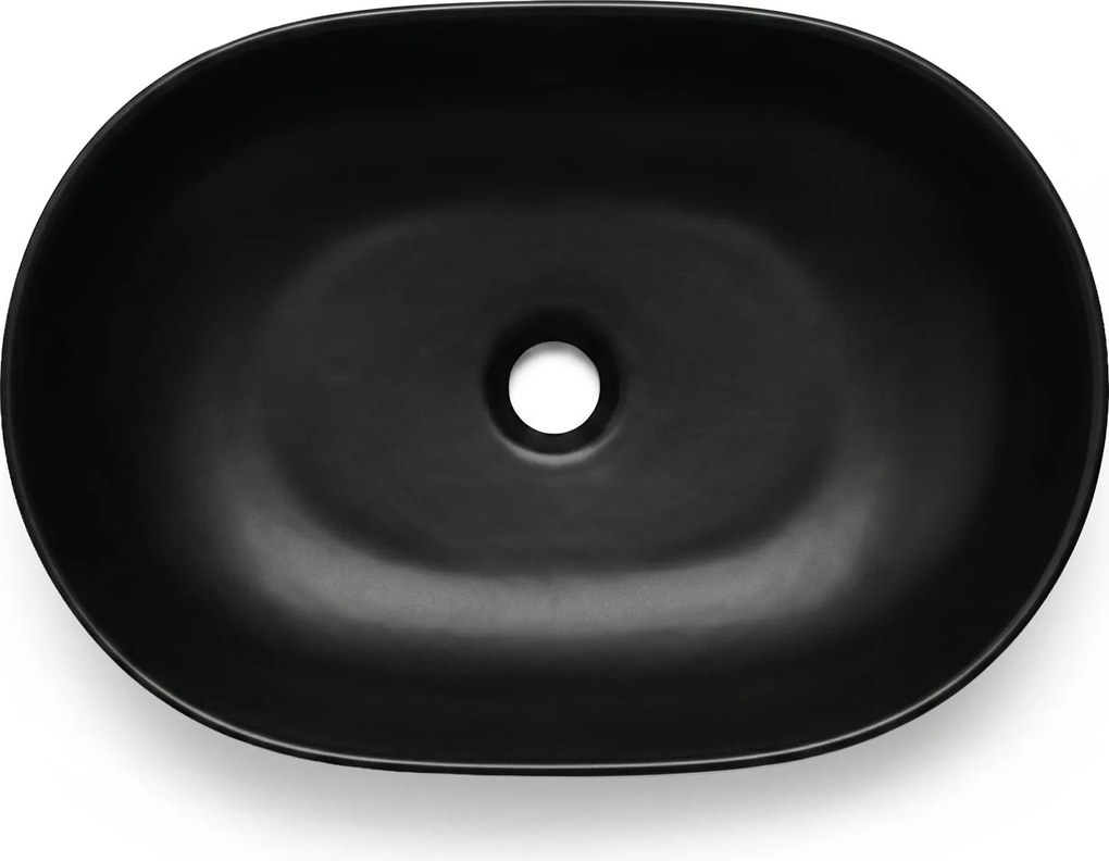 Keramické umyvadlo na desku ELIPSE 49 cm matné černé