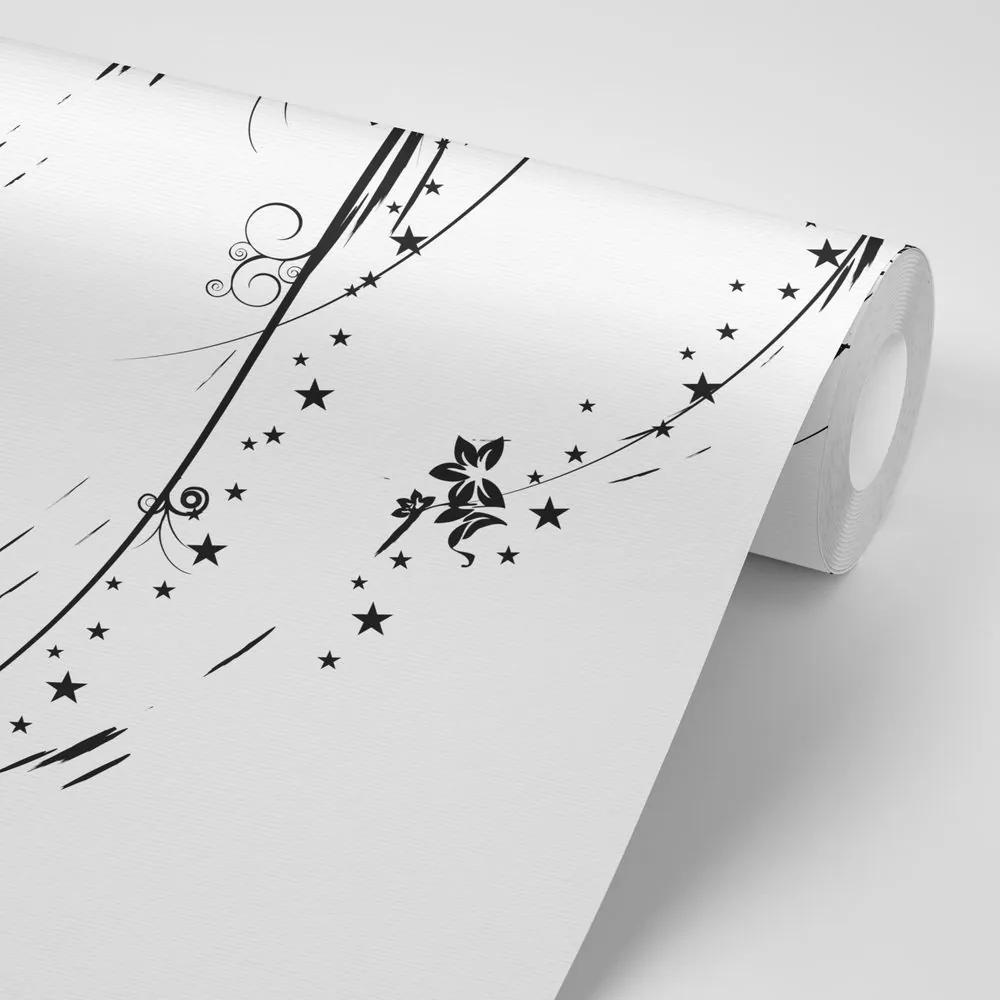 Samolepiaca tapeta minimalistický vzor s kvetmi