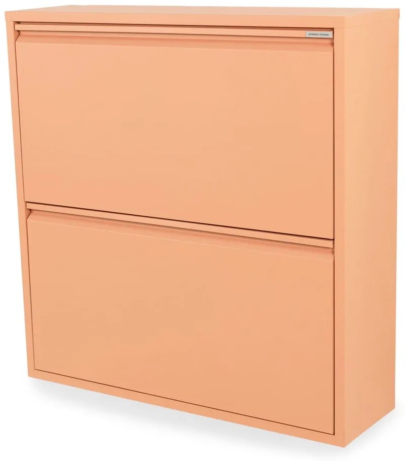Kovová výklopná skrinka na topánky v lososovej farbe 75x77,5x22,5 cm Billy – Spinder Design
