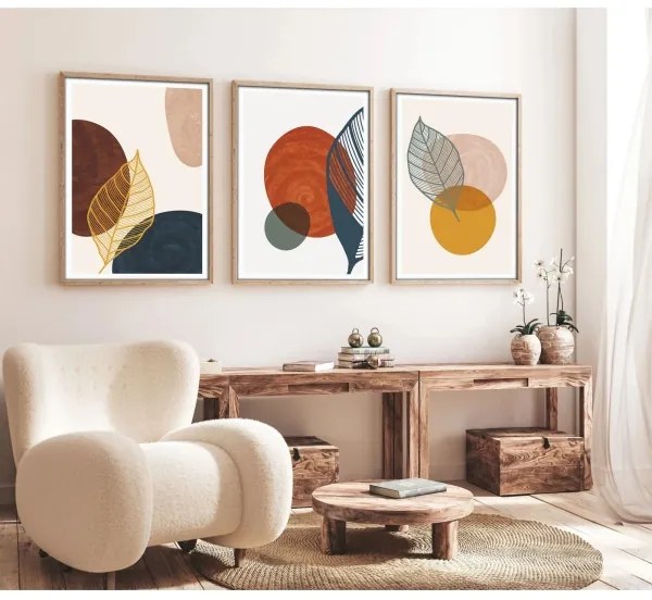 SADA 3x Obraz vo fotorámčeku 50x70 cm pestrofarebná