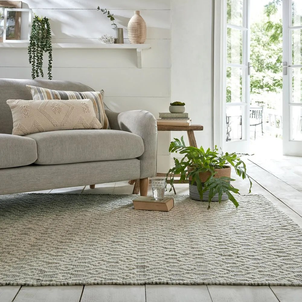 Flair Rugs, Ručne tkaný kusový koberec Nur Wool Dream Grey/Ivory, 160x230, šedá, obývacia izba