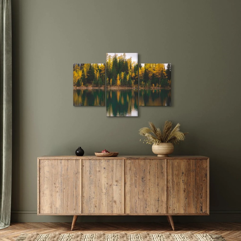 Obraz lesného jazera (90x60 cm)