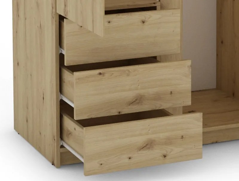 Šatníková skriňa Carlos, dub artisan, 100 cm