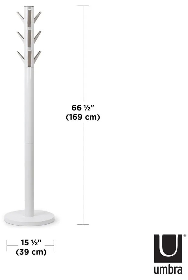 Biely vešiak z kaučukového dreva Flapper - Umbra