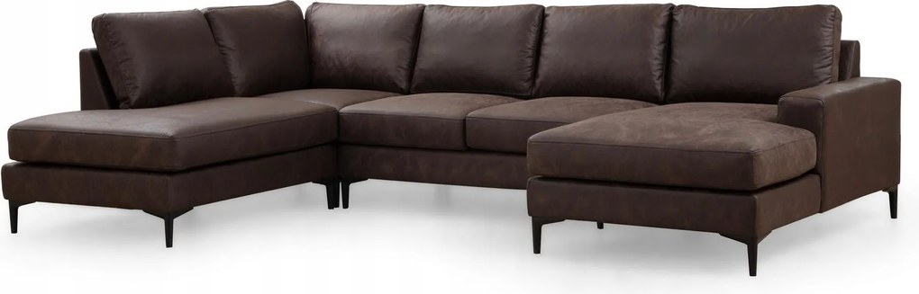 Rohová sedačka U Portobeno 2 (hnedá čierna)