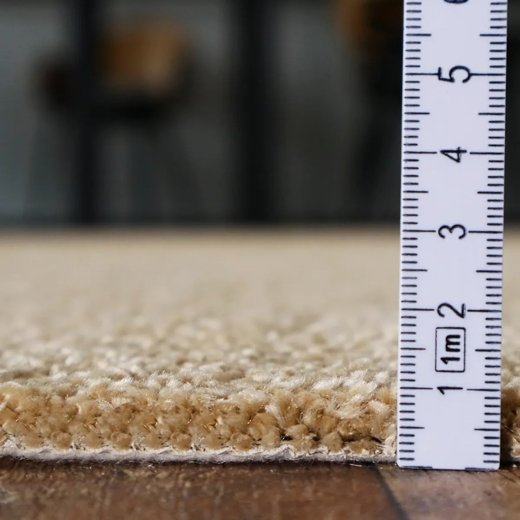 AKCIA: 👣🛡️100x200 cm Kusový koberec Velur Ultra béžový - obšitý zo všetkých strán + protišmyková úprava, šíře, béžová, filc, kancelária