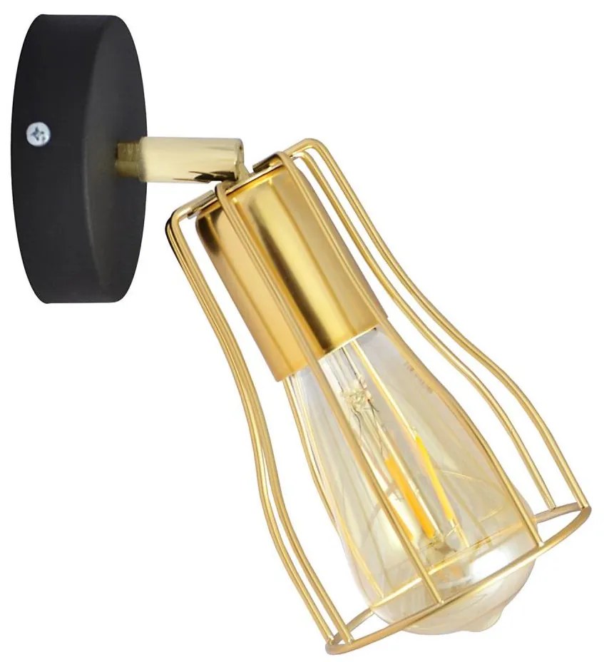 Nástenné bodové svietidlo TUBE 1xE27/15W/230V zlatá/čierna