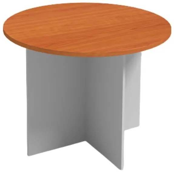 Rokovací stôl s guľatou doskou PRIMO GRAY, priemer 100 cm, sivá/čerešňa