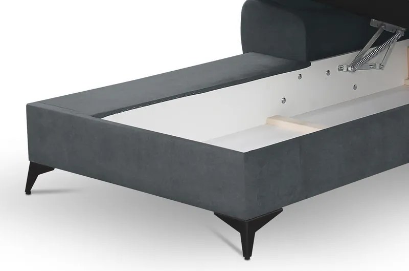 Rohová sedacia súprava Scala, ocelovo šedá látka, ľavý roh