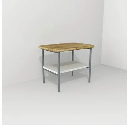 Kúpeľňová stolička Devo Oval dub/biela/sivá OV-ST50x35-P36D01L10