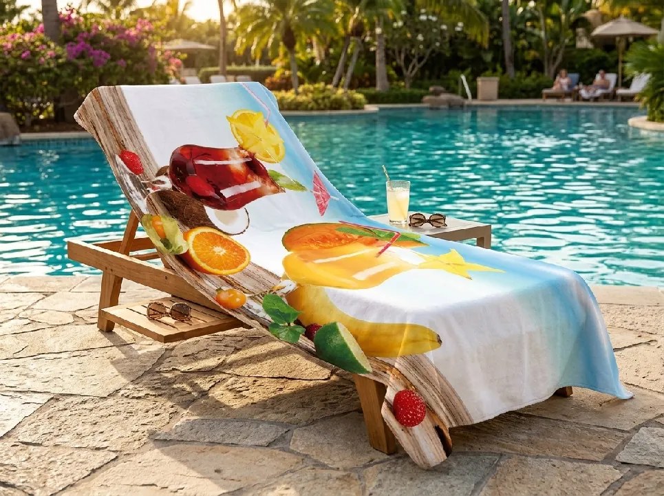 Rýchloschnúca XXL plážová osuška DRINKOZA farebná 150 x 210 cm, 100% mikrovlákno
