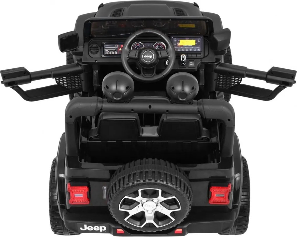 Ramiz Jeep Wrangler Rubicon terénne auto na batérie pre deti čierne + diaľkové ovládanie + 4x4