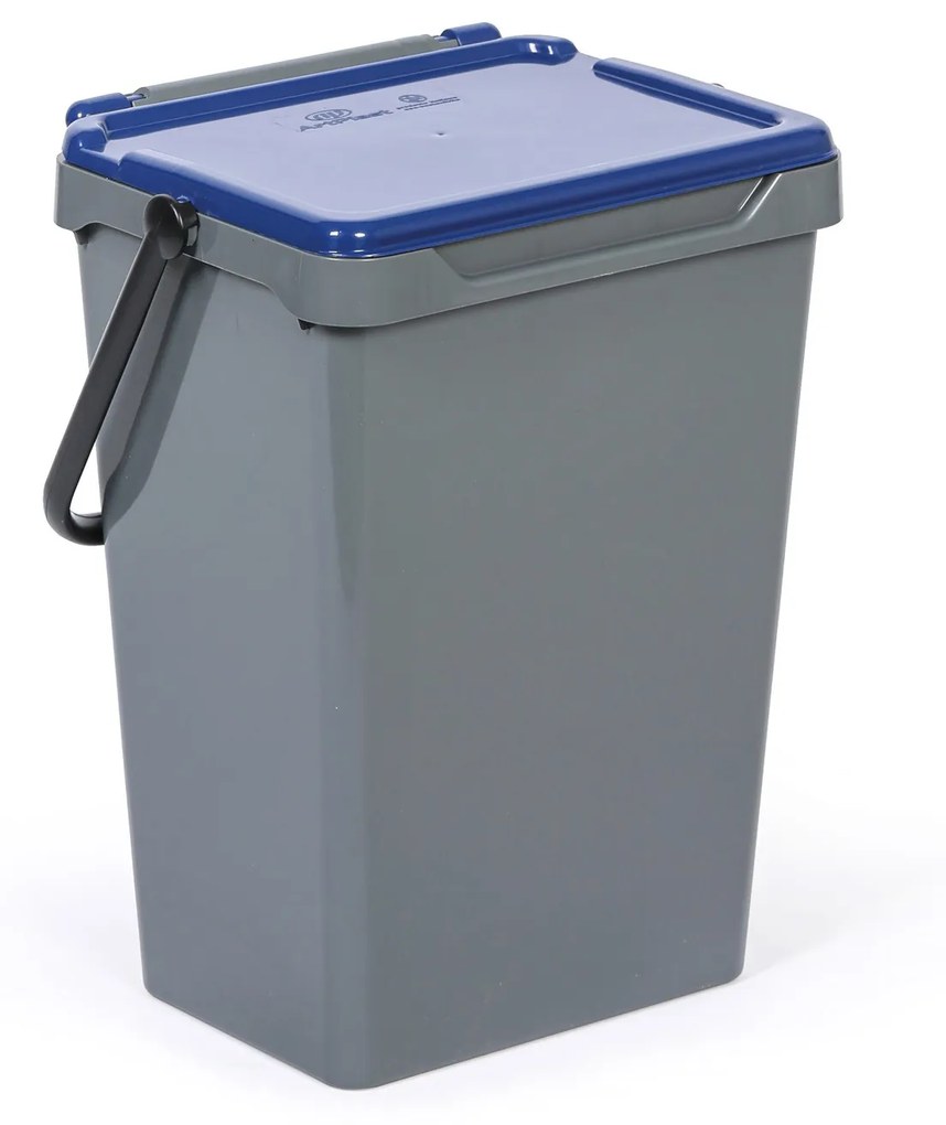 Plastový odpadkový kôš na triedenie odpadu, sivá + modrá, 35 l