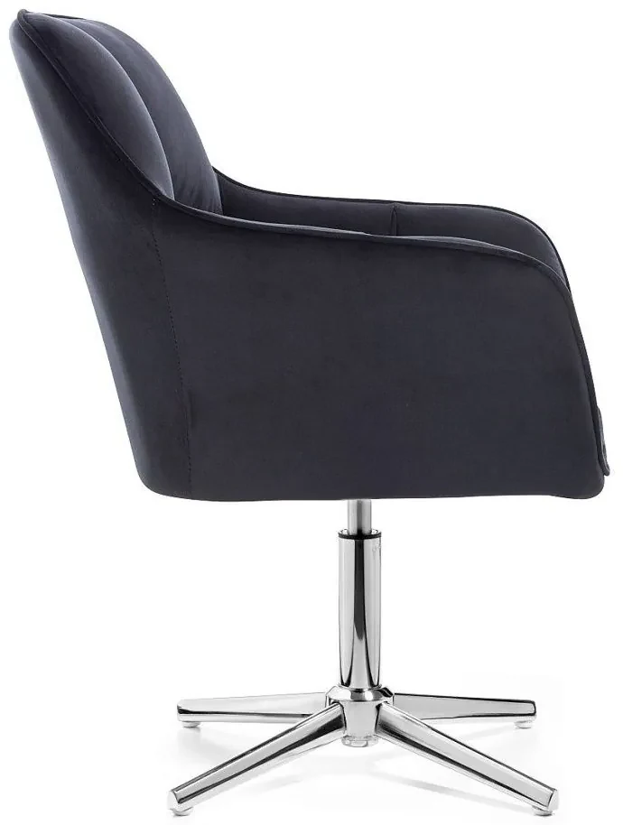 LuxuryForm DESIGN Kreslo AMALFI VELUR na striebornom kríži - čierne