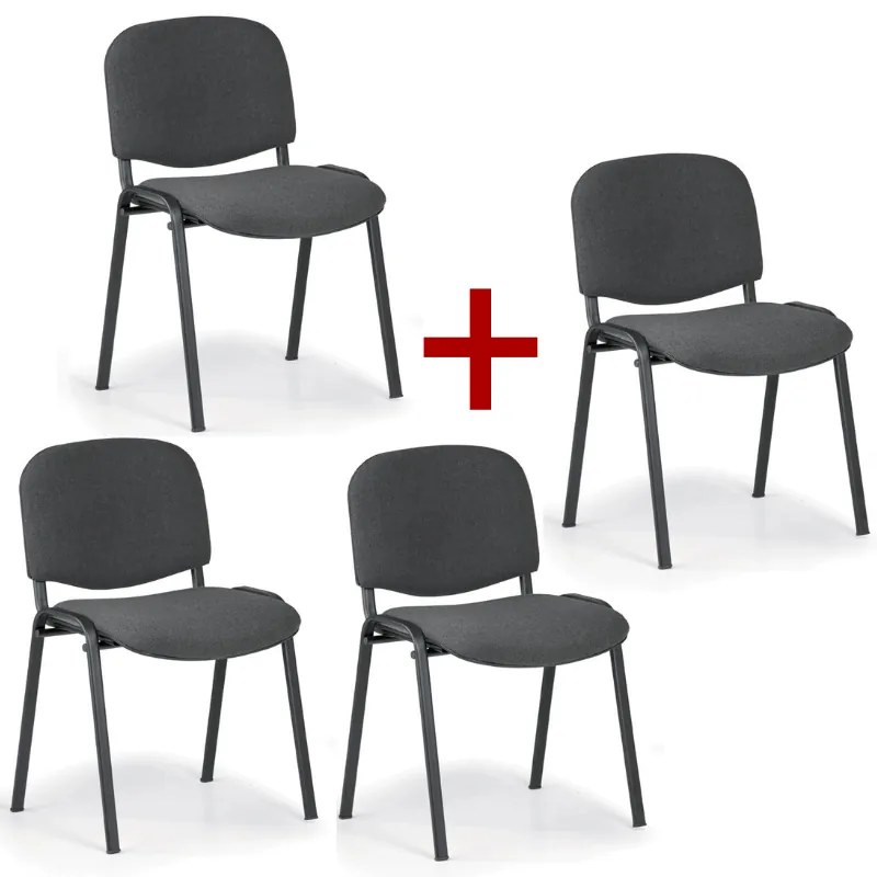 Konferenčná stolička VIVA 3+1 ZADARMO, sivá