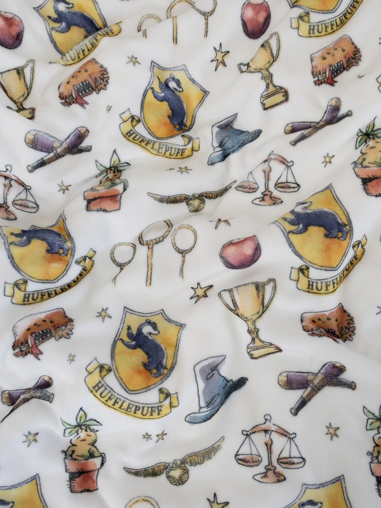 Obliečky mikroplyš Harry Potter - Bifľomor biele 140 × 200 cm, 70 x 90 cm