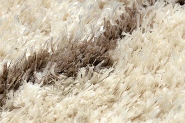 Koberec FLUFFY 2371 shaggy paski - krém / béžový