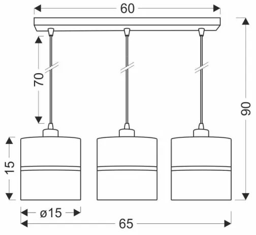 Luster na lanku ASSAM 3xE27/60W/230V čierna